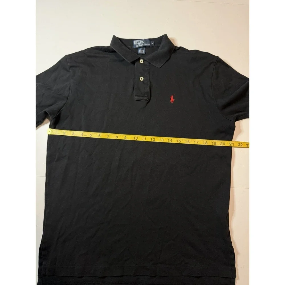 Vintage Polo Ralph Lauren Polo Shirt Mens Medium Black Short Sleeve Classic Fit